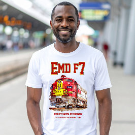 Camiseta Locomotiva diesel EMD F7 Santa Fe Warbonnet.