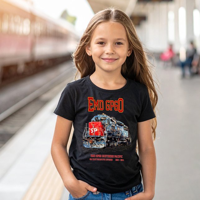 Camiseta Locomotiva diesel EMD GP60 do Pacífico Sul (EMD GP60 Diesel Locomotive of Southern Pacific. Girl Basic T-Shirt)