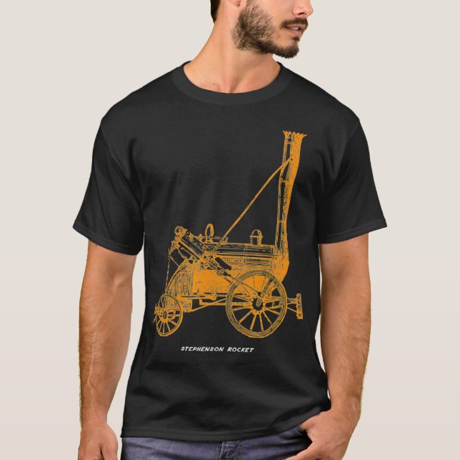 Camiseta Locomotiva do Comboio do Motor a Vapor da Stephens (Frente)