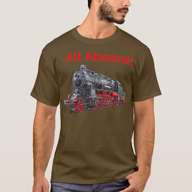Camiseta Locomotiva do comboio Vintage com abastecimento de (Frente)