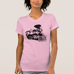 Camiseta locomotiva do trem do vapor