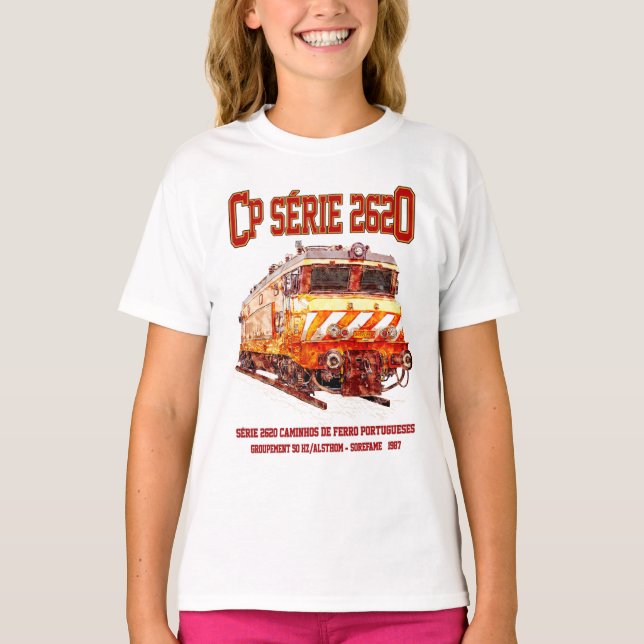 Camiseta Locomotiva elétrica CP Serie 2620. Loco Nez-Casse (Frente)