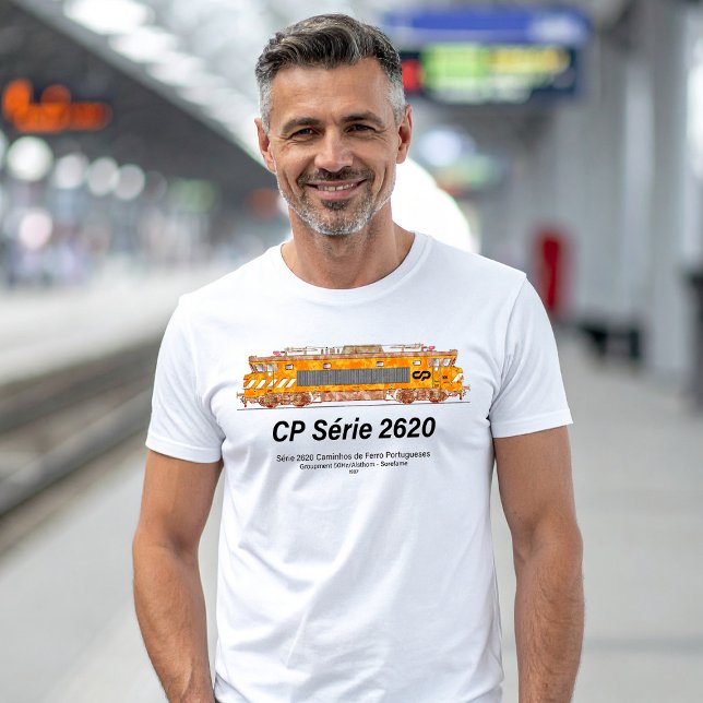 Camiseta Locomotiva elétrica CP Serie 2620. Loco Nez-Casse (CP Serie 2620 Electric Locomotive. Nez-Casse Locomotive. Mens Basic T-Shirt)
