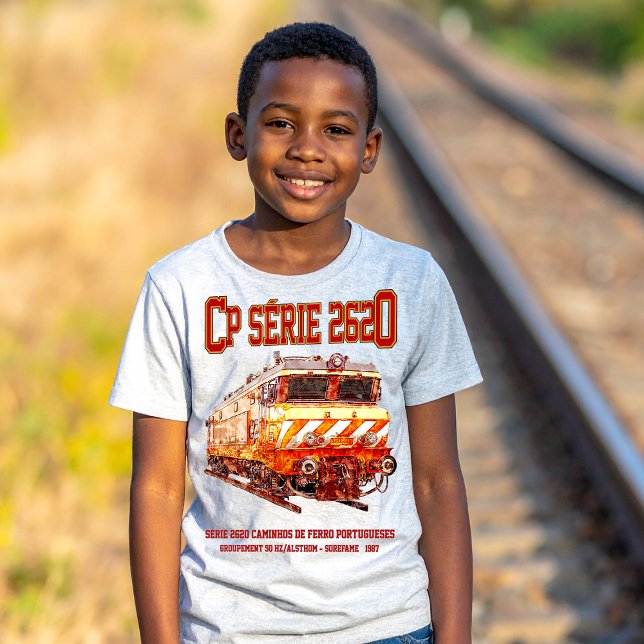 Camiseta Locomotiva elétrica CP Serie 2620. Loco Nez-Casse (CP Serie 2620 Electric Locomotive. Nez-Casse Train. Boy Basic T-Shirt)