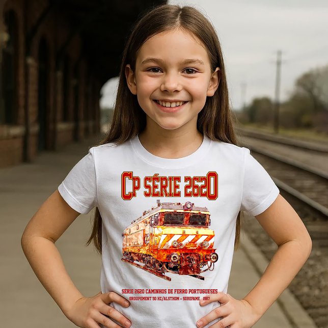 Camiseta Locomotiva elétrica CP Serie 2620. Loco Nez-Casse (CP Serie 2620 Electric Locomotive. Nez-Casse Train. Girl Basic T-Shirt)