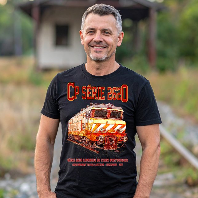 Camiseta Locomotiva elétrica CP Serie 2620. Loco Nez-Casse (CP Serie 2620 Electric Locomotive. Nez-Casse Train. Mens Basic T-Shirt)
