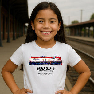 Camiseta Locomotiva EMD SD-9 USA 250º Aniversário Patrimôni