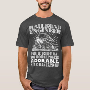 Camiseta Locomotiva Engraçada de Engenheiro de Caminho de F