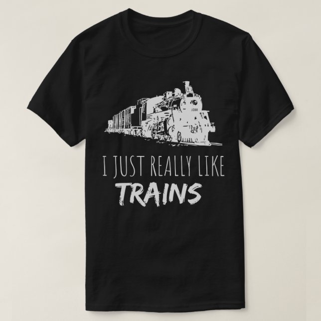 Camiseta Locomotiva Entusiasta De Comboio Eu Gosto Muito De (Frente do Design)