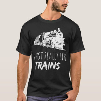 Camiseta Locomotiva Entusiasta De Comboio Eu Gosto Muito De