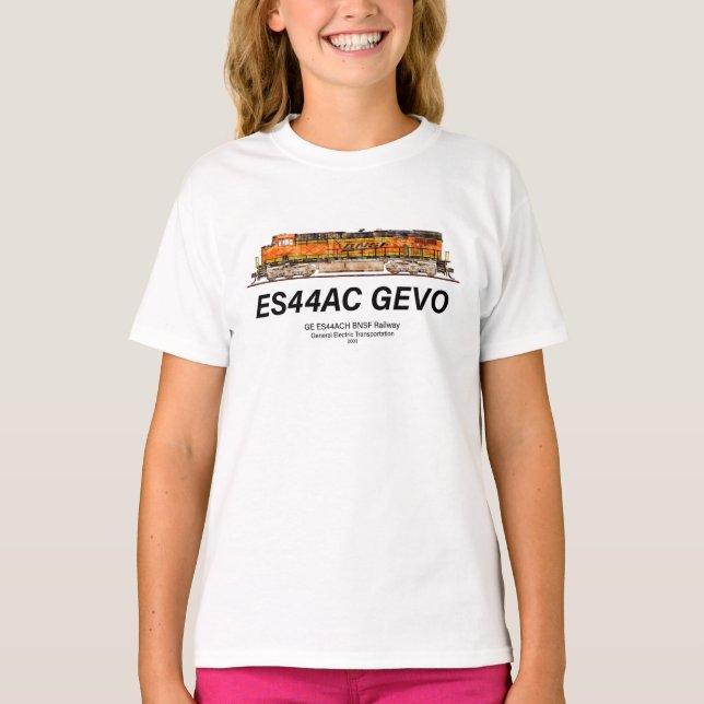 Camiseta Locomotiva GEVO GE ES44AC. comboio de mercadorias  (Frente)