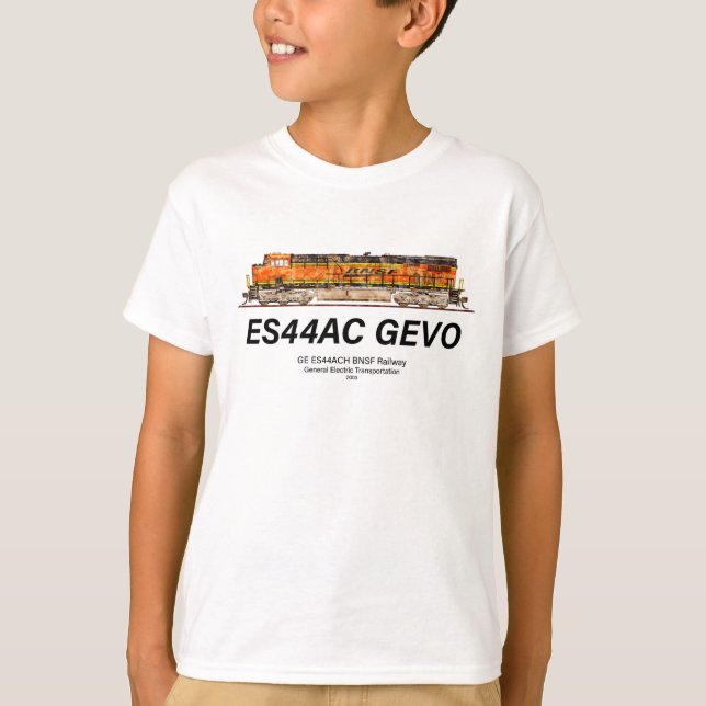 Camiseta Locomotiva GEVO GE ES44AC. comboio de mercadorias  (Frente)