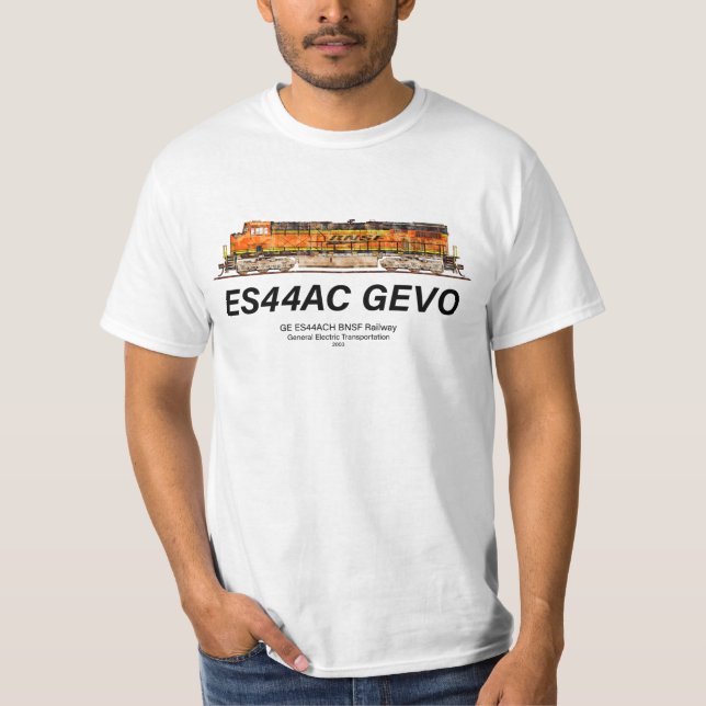 Camiseta Locomotiva GEVO GE ES44AC. comboio de mercadorias  (Frente)