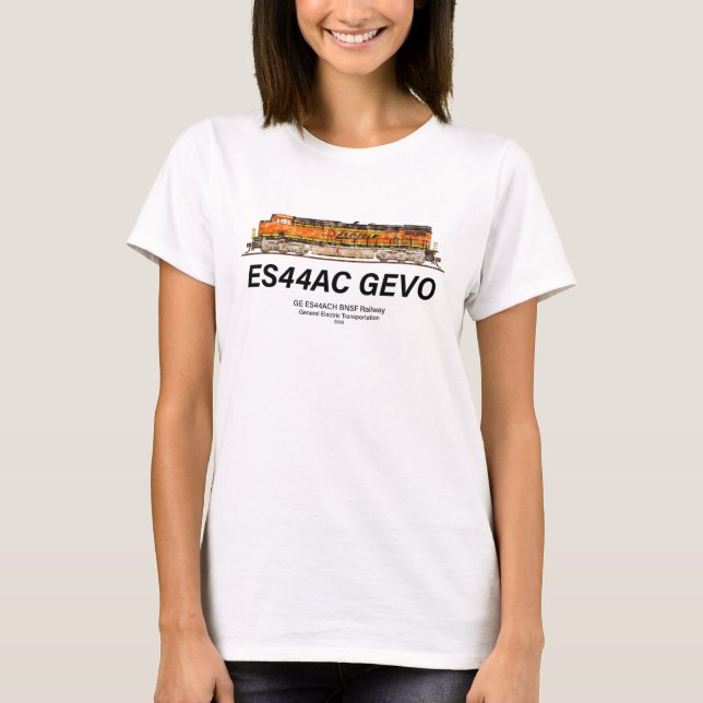 Camiseta Locomotiva GEVO GE ES44AC. comboio de mercadorias  (Frente)