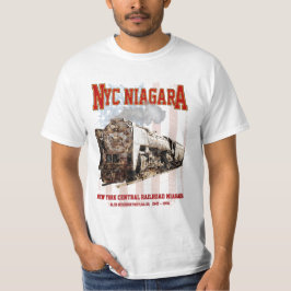 Camiseta Locomotiva NYC Niagara a vapor com bandeira americ