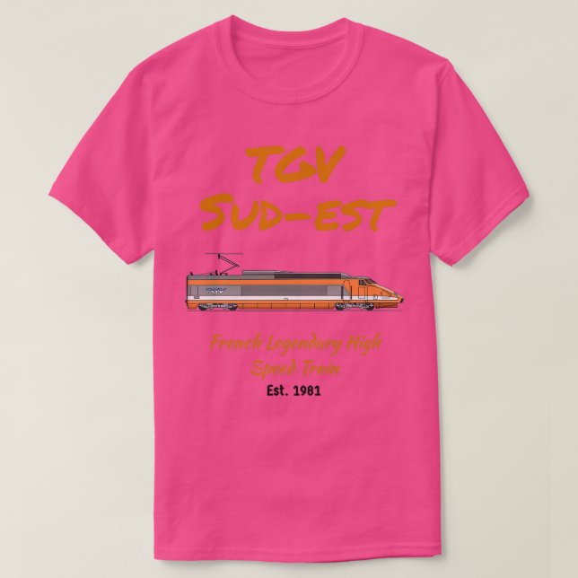 Camiseta Locomotiva TGV SudEst para Comboios de Bulleta (Frente do Design)