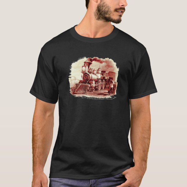 Camiseta Locomotiva Vintage do Comboio a Vapor (Frente)