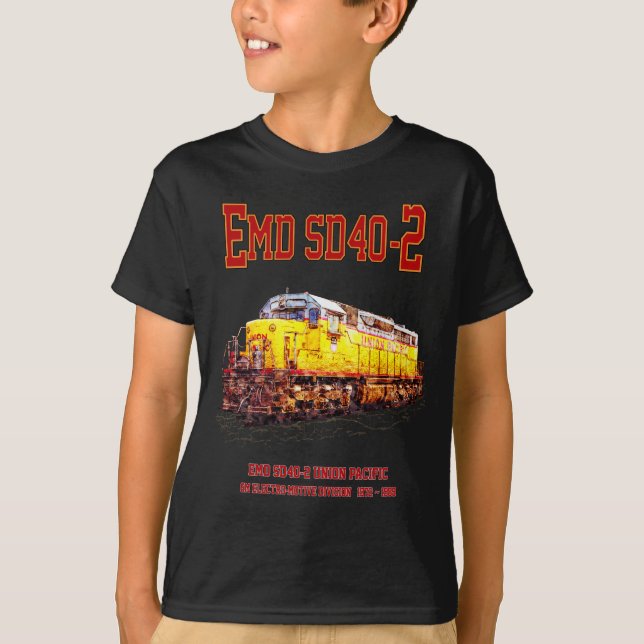 Camiseta Locomotiva Vintage EMD SD40-2 Diesel (Frente)