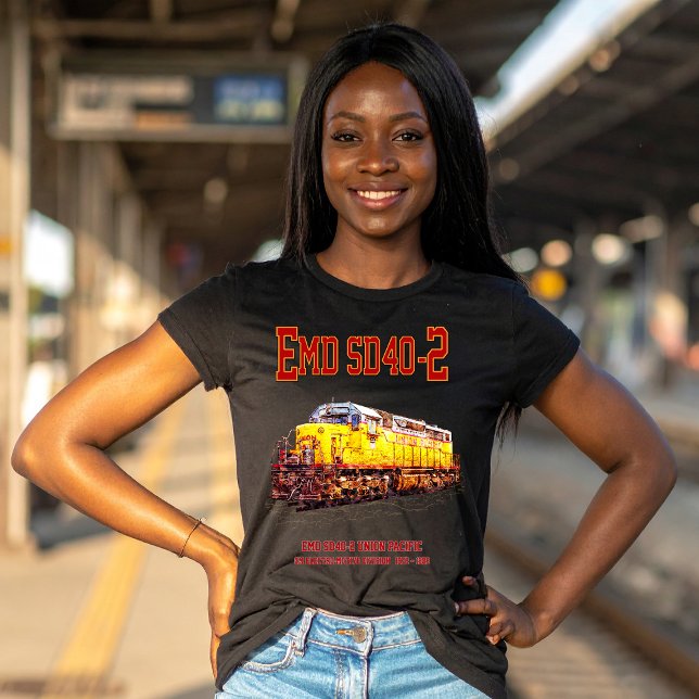Camiseta Locomotiva Vintage EMD SD40-2 Diesel (Vintage EMD SD40-2 Diesel Locomotive. Womens Basic T-Shirt)
