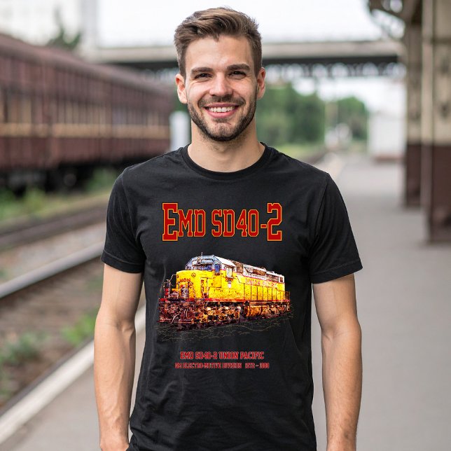 Camiseta Locomotiva Vintage EMD SD40-2 Diesel (Vintage EMD SD40-2 Diesel Locomotive. Mens Basic T-Shirt)