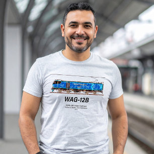 Camiseta Locomotiva WAG-12B. Caminho de ferro da Índia