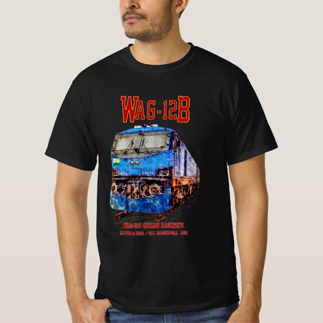 Camiseta Locomotiva WAG-12B. Caminho de ferro da Índia (Frente)