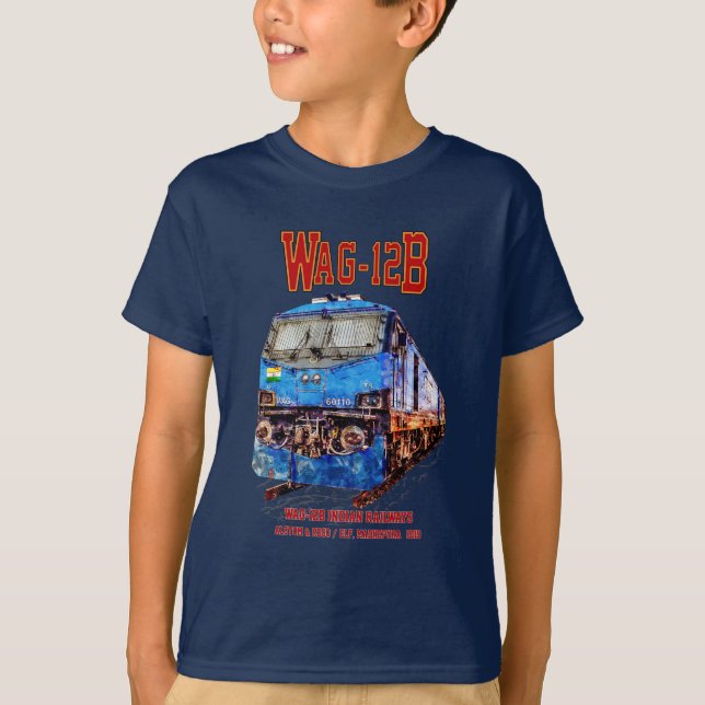 Camiseta Locomotiva WAG-12B. Caminho de ferro da Índia (Frente)
