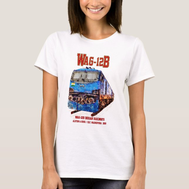 Camiseta Locomotiva WAG-12B. Caminho de ferro da Índia (Frente)