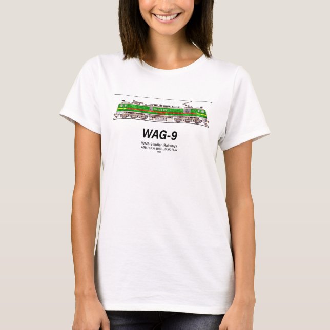 Camiseta Locomotiva WAG-9. Caminho de ferro da Índia (Frente)
