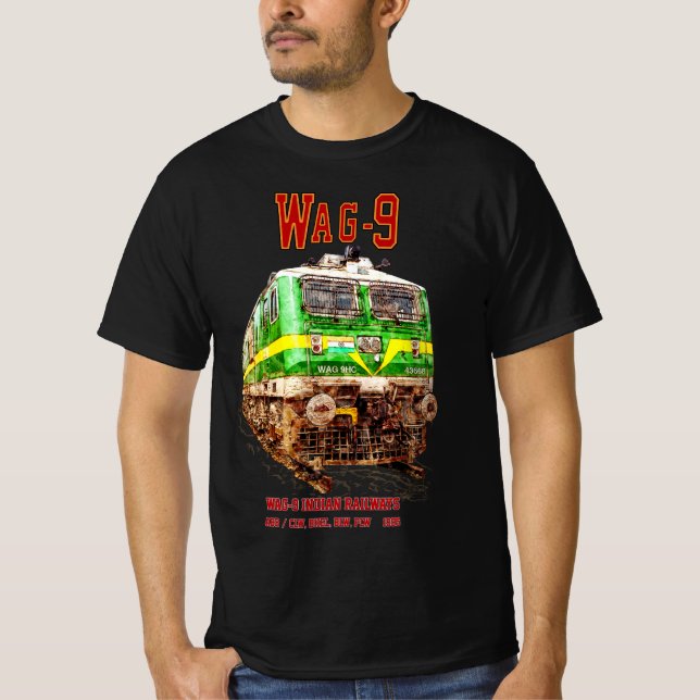 Camiseta Locomotiva WAG-9. Caminho de ferro da Índia (Frente)