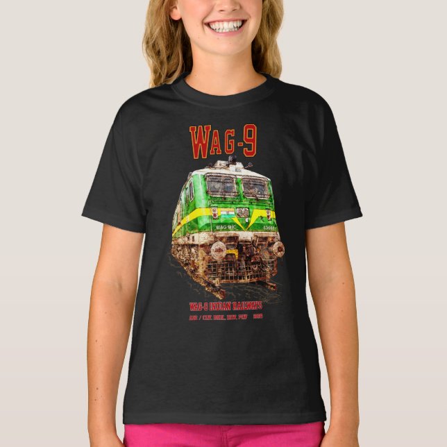 Camiseta Locomotiva WAG-9. Caminho de ferro da Índia (Frente)