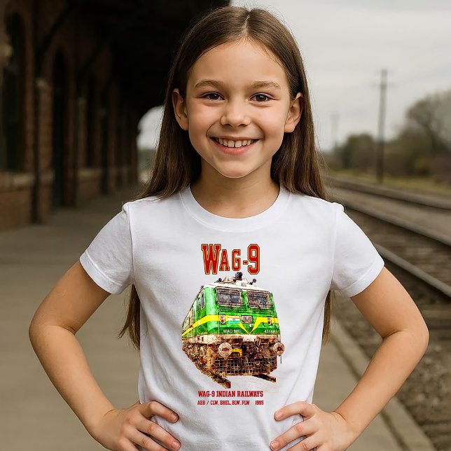 Camiseta Locomotiva WAG-9. Trem de carga da Indian Railways (WAG-9 Locomotive. Indian Railways freight train. Girl Basic T-Shirt)