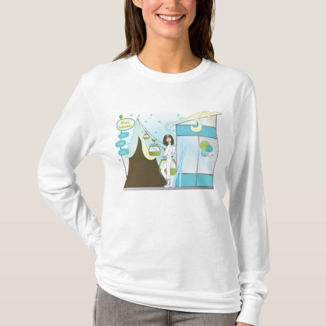 Camiseta Lodge de Esqui Divertido (Frente)