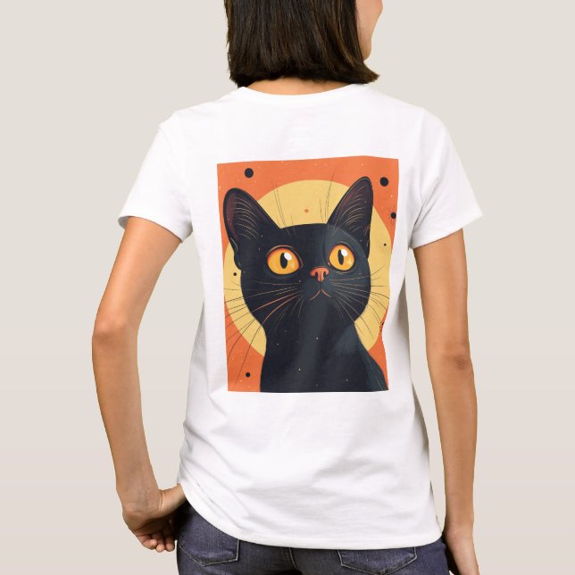 Camiseta Lofi Style Black Cat T-Shirt (Verso)