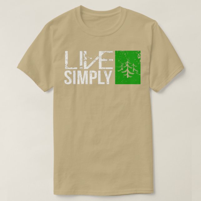 Camiseta Log Cabin Tiny House Live Simply Log Cabin Shirt (Frente do Design)