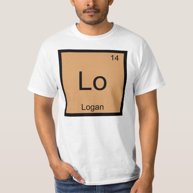 Camiseta Logan Name Chemistry Elemento Periódico (Frente)