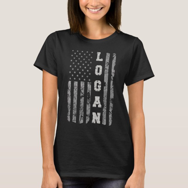 Camiseta Logan Utah American Flag (Frente)