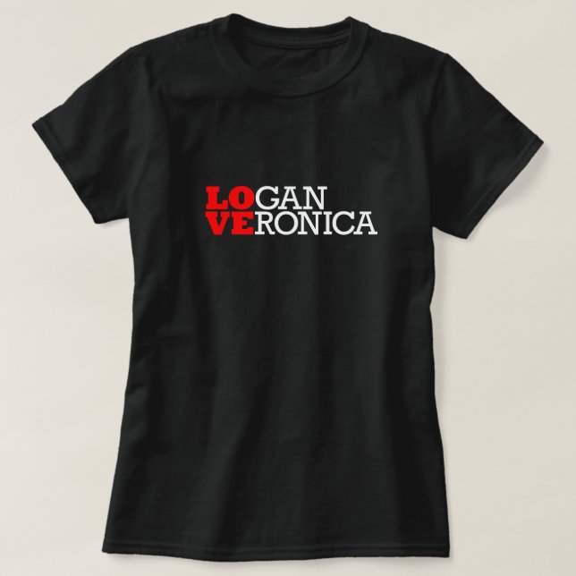 Camiseta Logan & Veronica = Pop de Cultura LOVE (Escuro) (Frente do Design)