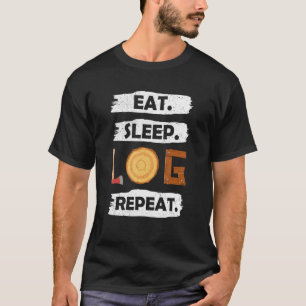 Camiseta Logger Coma Registro de Repouso Repetir Árvore Lum