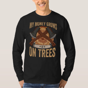 Camiseta Logger Meu Dinheiro Cresce Nas Árvores Papa Lumber