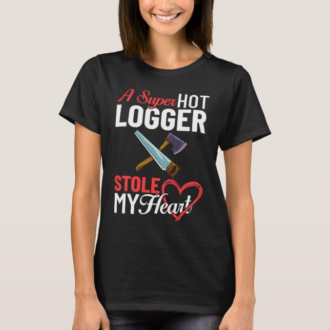 Camiseta Logger Wife Lumberjack Namorada Chain Saw Chains (Frente)