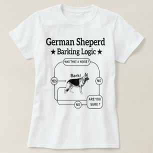 Camiseta Lógica da Barreira do german shepherd Cachorro Eng