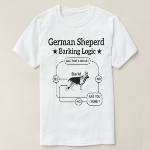 Camiseta Lógica da Barreira do german shepherd Cachorro Eng