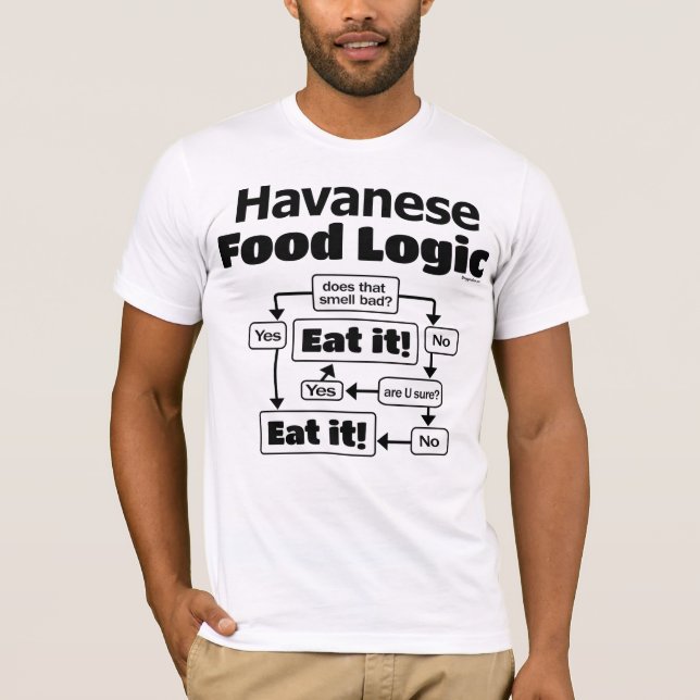 Camiseta Lógica da Comida do Havanês (Frente)