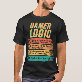 Camiseta Lógica de Jogador Vídeo Jogos Divertidos Comportam