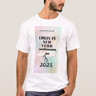 Camiseta Login do Verificador de Senha no Ano Novo 2025