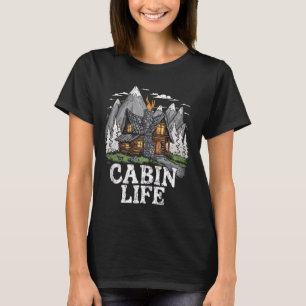 Camiseta Login Engraçado Cabin Life Mountain Ourdoor C