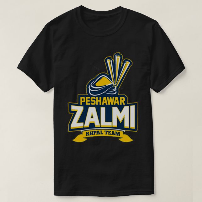 Camiseta Logo da equipe de críquete Peshawar Zalmi (Frente do Design)
