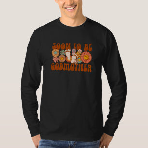 Camiseta Logo de Em Breve Madrinha Groovy Anúncio do Sexo d