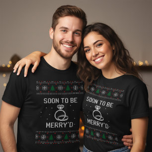 Camiseta Logo Ficarei Noiva de Natal de Compromisso Casal C